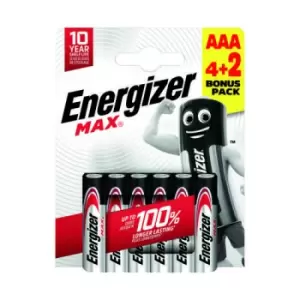 Energizer Max AAA Battery (4+2) (Pack of 6) E303328200