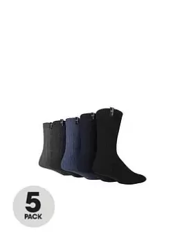 Jeff Banks 5pk Leisure Socks - Black/Navy/Grey, Black/Navy/Grey, Men