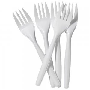 Value Forks Plastic White (Pack 100)