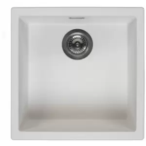 Amsterdam 40 Integrated Single Bowl Granite Kitchen Sink Pure White - White - Reginox
