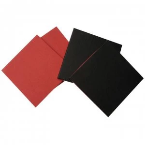Ashwood Pack of 4 Faux Leather Reversible Coasters - Red/Black