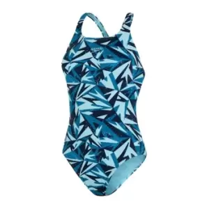 Speedo AOP Medal Swimsuit Womens - Blue