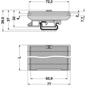 DIN rail casing base 77 x 39.5 Polyamide Green