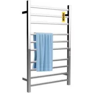 VEVOR Heated Towel Rack, 10 Bars Design, Mirror Polished Stainless Steel Electric Towel Warmer with Built-In Timer, Wall-Mounted for Bathroom, Plug-In