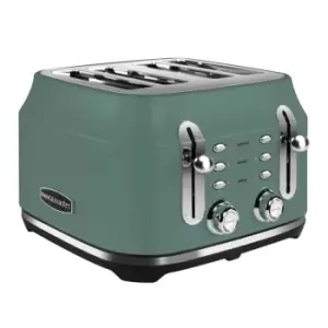 Rangemaster RMCL4S201MG Classic 4 Slice Toaster, Mineral Green