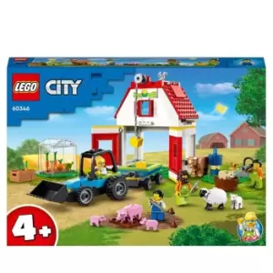 LEGO City Barn & Farm Animals Set with Tractor Toy 60346 - Multi
