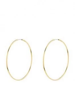 Accessorize Z Medium Simple Hoop Earrings - Gold, Women