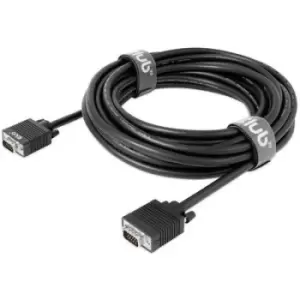 club3D VGA Cable VGA 15-pin plug, VGA 15-pin plug 10.00 m Black CAC-1710 screwable, gold plated connectors VGA cable