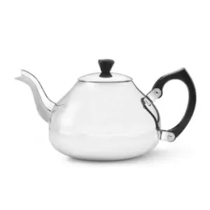 Bredemeijer Teapot Single Wall Ceylon Design 1.2L In Polished Steel Finish With Black Fittings
