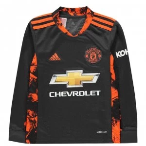 adidas Manchester United Home Goalkeeper Shirt 2020 2021 Junior - Grey/Orange