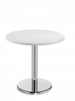 Pisa Circular Table With Round Chrome Base 800mm - White
