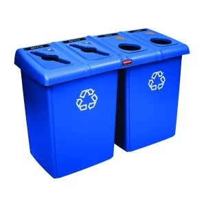 Rubbermaid Glutton Recycling Station Blue 1792372