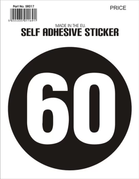 Outdoor Grade Vinyl Sticker - Black - 60mph- CASTLE PROMOTIONS- V31