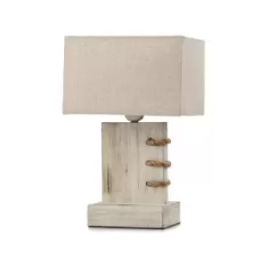 Onli Gea Wood Table Lamp With Shade, Fabric Shade