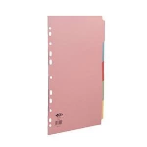 Original Concord A4 Commercial Subject Dividers 5 Part Assorted Colours