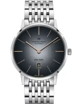 Hamilton American Classic INTRA-MATIC AUTO Grey Dial Steel Mens Watch H38755181 H38755181