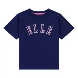 Elle Girls Logo Print T-Shirt - Blue