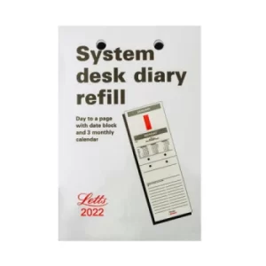 Letts System Desk Calendar Refill 2022 22-TSDR