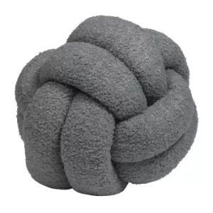 Boucle Knot Fleece Cushion Charcoal