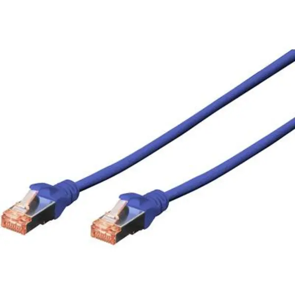 Digitus DK-1644-010/B RJ45 Network cable, patch cable CAT 6 S/FTP 1m Blue Halogen-free, twisted pairs, incl. detent, Flame-retardant DK-16