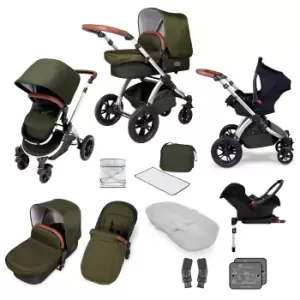 Ickle bubba Stomp V4 All-in-One Travel System With Isofix Base - Chrome / Woodland