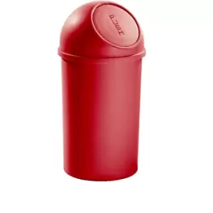 helit Push top waste bin made of plastic, capacity 25 l, HxØ 615 x 315 mm, red, pack of 3