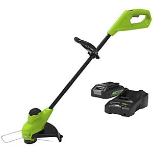 Greenworks 24V 25cm Line Trimmer with 24v 2ah lithium ion battery and charger