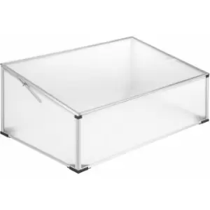 Tectake - Garden cold frame in aluminum w/ lockable roof - mini greenhouse, cold frame greenhouse, plastic cold frame - 102 x 61 x 41 / 31 cm
