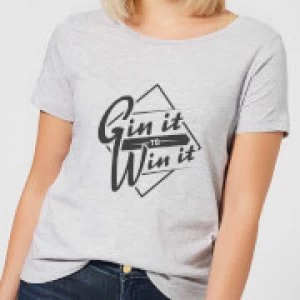 Gin it to Win it Womens T-Shirt - Grey - 3XL