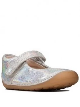 Clarks First Tiny Mist Shoe - Silver, Size 2.5 Younger