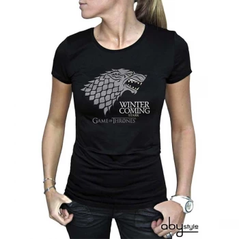 Game Of Thrones - Winter Is Coming Womens Large T-Shirt - Black