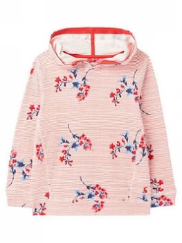 Joules Girls Marlston Floral Stripe Hoody - Pink, Size Age: 3 Years, Women
