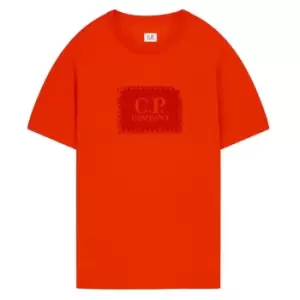 CP COMPANY 30/1 Block Logo T Shirt - Red