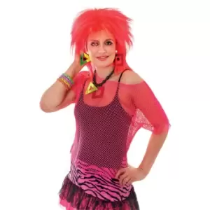 Bristol Novelty Womens/Ladies Neon Mesh Top (One Size) (Pink)