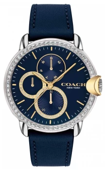 Coach Womens Arden Blue Leather Strap Blue Dial Watch