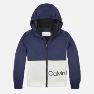 Calvin Klein Boys' Colour Block Wind Breaker - Ivory - 14 Years