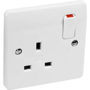 MK DP Switched Socket 1 Gang in White Plastic