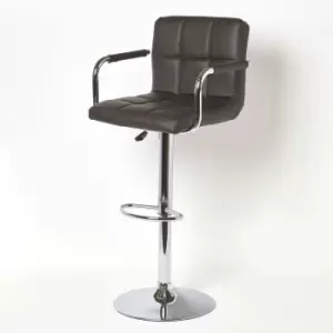 Bramley Faux Leather Swivel Bar Stool Brown - Brown - Brown - Brown - Homescapes