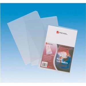 Rexel Nyrex A4 Twin Wallet Clear 1 x Pack of 25 Wallets