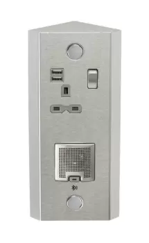 Knightsbridge 13A 1G Vertical Switched Socket with Dual USB Charger (2.4A) and 3W RMS Bluetooth Speaker - SKR0013