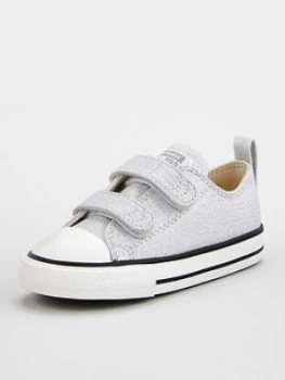 Converse Chuck Taylor All Star 2V Ox Sparkle Toddler Trainer - Silver