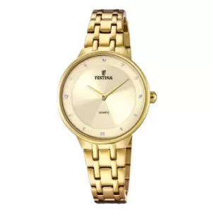 Festina F20601/2 Womens Gold Tone Dial And Bracelet Wristwatch