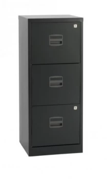 Bisley A4 Personal Filing Cabinet 3 Drawer Black