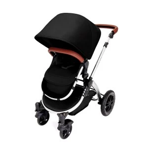 Ickle Bubba Stomp V4 i-Size Travel System with Isofix Base - Midnight on Chrome with Tan Handles