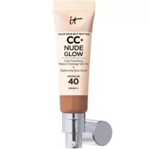 IT Cosmetics CC+ and Nude Glow Lightweight Foundation and Glow Serum with SPF40 32ml (Various Shades) - Rich Honey