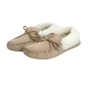 Eastern Counties Leather Womens/Ladies Hard Sole Sheepskin Moccasins (8 UK) (Camel)