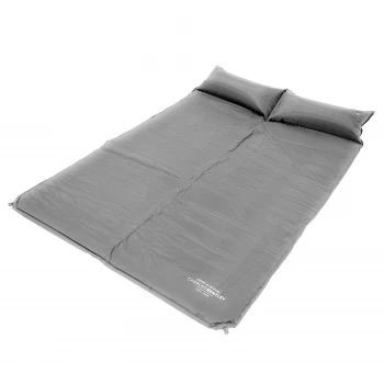 Charles Bentley Self Inflating Double Rollup Camping Mat with Pillows - Grey