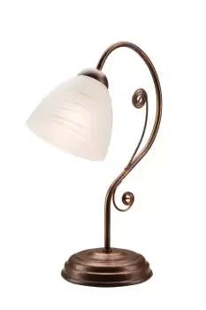Emilio Table Lamp With Glass Shade, Brown, 1x E27