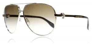 Alexander McQueen AM0018S Sunglasses Gold Brown 002 63mm