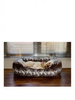 Rosewood Brown Cosy Fur Print Bed Med